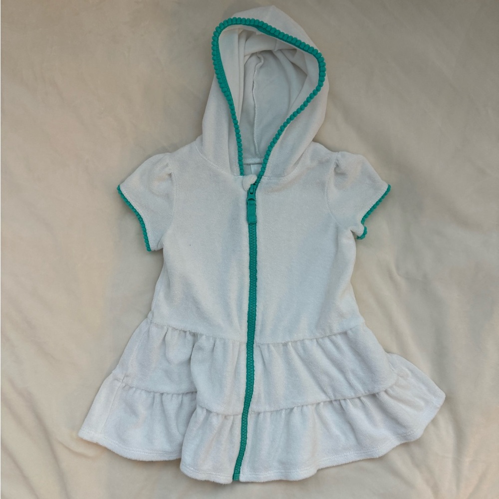 Cat & Jack White Dress with Green Trim